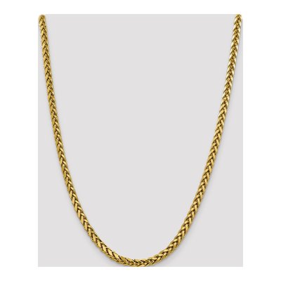14K Yellow Gold 5mm Semi-Solid Diamond-Cut Wheat Chain – view 4