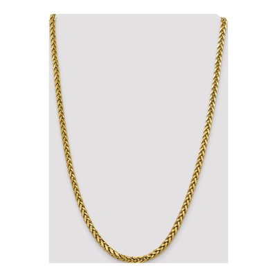 14K Yellow Gold 5mm Semi-Solid Diamond-Cut Wheat Chain – view 4