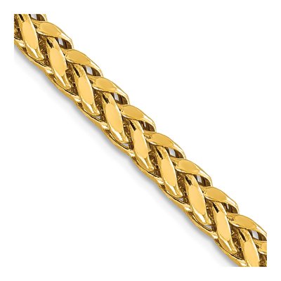 14K Yellow Gold 5mm Semi-Solid Diamond-Cut Wheat Chain