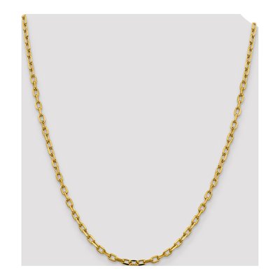 14K Yellow Gold 3.7mm Semi-Solid Diamond-Cut Open Cable Chain – view 5