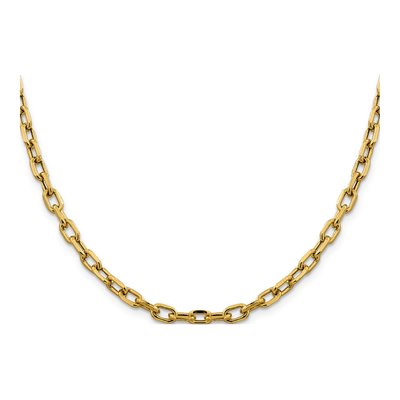 14K Yellow Gold 4.9mm Semi-Solid Diamond-Cut Open Cable Chain – view 4
