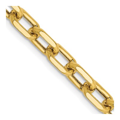 14K Yellow Gold 4.9mm Semi-Solid Diamond-Cut Open Cable Chain