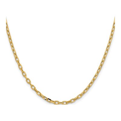 14K Yellow Gold 3mm Semi-Solid Diamond-Cut Open Cable Chain – view 2