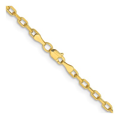 14K Yellow Gold 3mm Semi-Solid Diamond-Cut Open Cable Chain – view 3