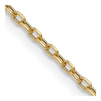 14K Yellow Gold 3mm Semi-Solid Diamond-Cut Open Cable Chain