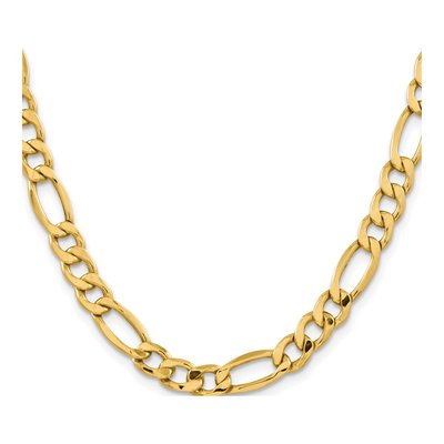 14K Yellow Gold 8.5mm Semi-Solid Figaro Chain – view 2