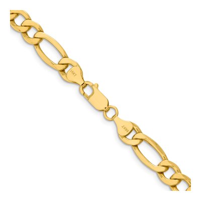14K Yellow Gold 8.5mm Semi-Solid Figaro Chain – view 3
