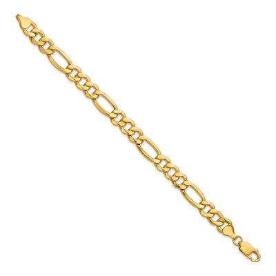 14K Yellow Gold 8.5mm Semi-Solid Figaro Chain Bracelet – view 2