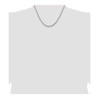 14K White Gold 3.6mm Semi-Solid 22-inch Round Box Chain – view 4