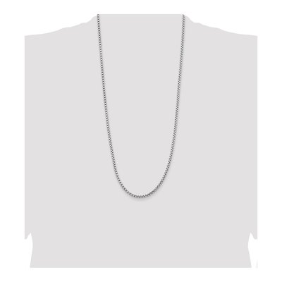14K White Gold 3.6mm Semi-Solid Round Box Chain – view 5