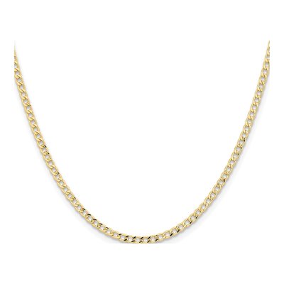 14K Yellow Gold 2.85mm Semi-Solid Curb Chain – view 2