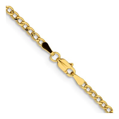 14K Yellow Gold 2.85mm Semi-Solid Curb Chain – view 3