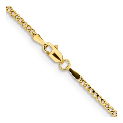 14K Yellow Gold 1.85mm Semi-Solid Curb Chain – view 3