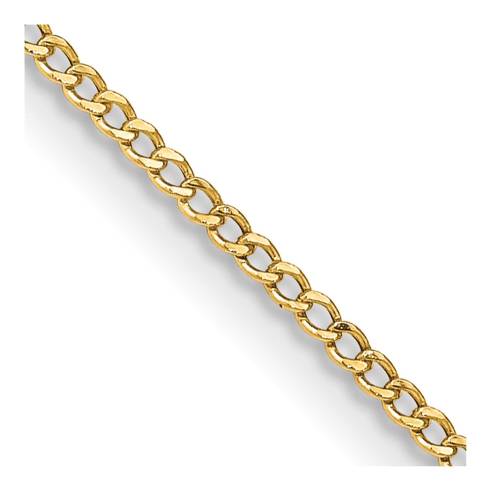 14K Yellow Gold 1.85mm Semi-Solid Curb Chain