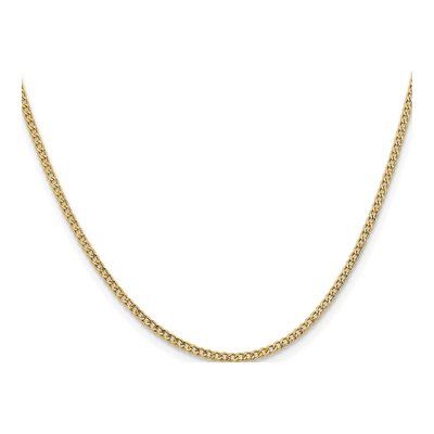 14K Yellow Gold 1.85mm Semi-Solid Curb Chain – view 2
