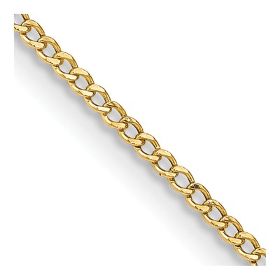 14K Yellow Gold 1.85mm Semi-Solid Curb Chain