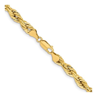 14K Yellow Gold 7mm Semi-Solid Rope Chain – view 3