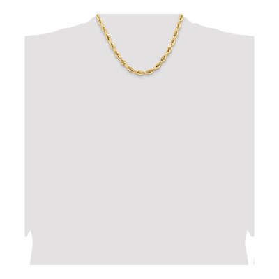 14K Yellow Gold 7mm Semi-Solid Rope Chain – view 4