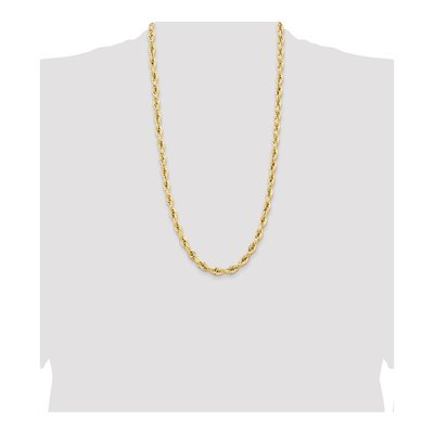 14K Yellow Gold 7mm Semi-Solid Rope Chain – view 4