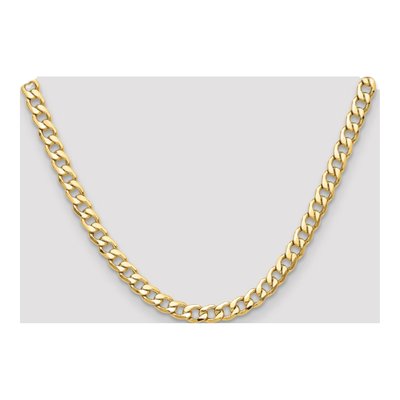 14K Yellow Gold 7.5mm Semi-Solid Curb Chain – view 4