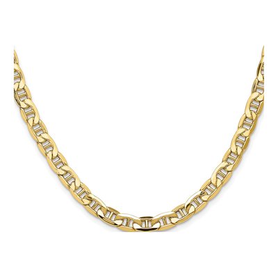 14K Yellow Gold 6.25mm Semi-Solid Anchor Chain – view 2