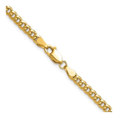 14K Yellow Gold 3.5mm Semi-Solid Miami Cuban Chain – view 3