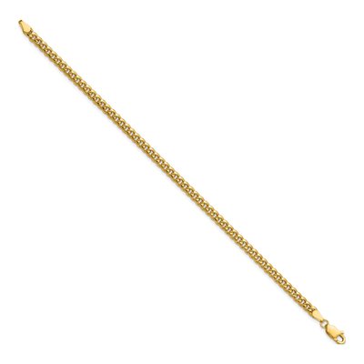 14K Yellow Gold 3.5mm Semi-Solid Miami Cuban Chain Bracelet – view 2