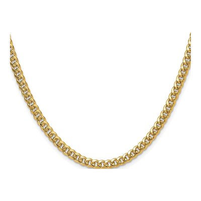 14K Yellow Gold 4.5mm Semi-Solid Miami Cuban Chain – view 2