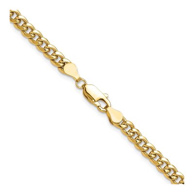 14K Yellow Gold 4.5mm Semi-Solid Miami Cuban Chain – view 3