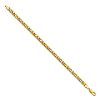 14K Yellow Gold 4.5mm Semi-Solid Miami Cuban Chain Bracelet – view 2