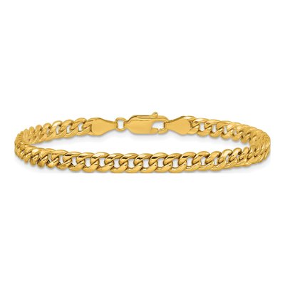 14K Yellow Gold 4.5mm Semi-Solid Miami Cuban Chain Bracelet – view 3