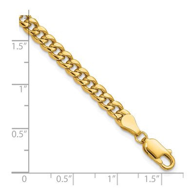 14K Yellow Gold 4.5mm Semi-Solid Miami Cuban Chain Bracelet – view 5