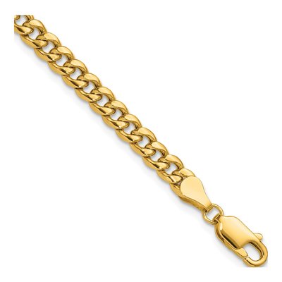 14K Yellow Gold 4.5mm Semi-Solid Miami Cuban Chain Bracelet