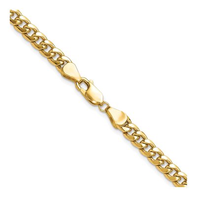 14K Yellow Gold 5.25mm Semi-Solid Miami Cuban Chain – view 3