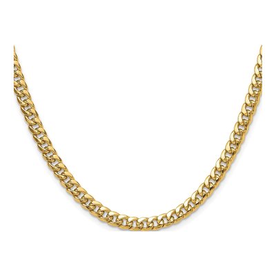 14K Yellow Gold 5.25mm Semi-Solid Miami Cuban Chain – view 2