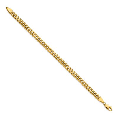 14K Yellow Gold 5.25mm Semi-Solid Miami Cuban Chain Bracelet – view 2