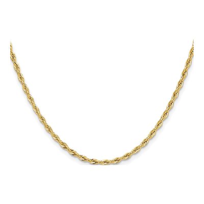 14K Yellow Gold 2.5mm Semi-Solid Rope Chain – view 3