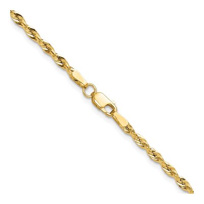 14K Yellow Gold 2.5mm Semi-Solid Rope Chain – view 4