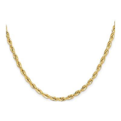 14K Yellow Gold 3.5mm Semi-Solid Rope Chain – view 3