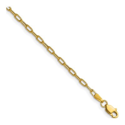 14K Yellow Gold 2.2mm Semi-Solid Beveled Paperclip Chain