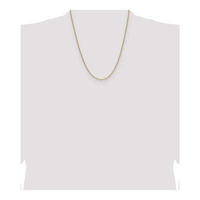 14K Yellow Gold 2.2mm Semi-Solid Beveled Paperclip Chain – view 5