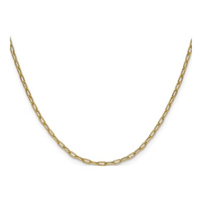 14K Yellow Gold 2.2mm Semi-Solid Beveled Paperclip Chain – view 3