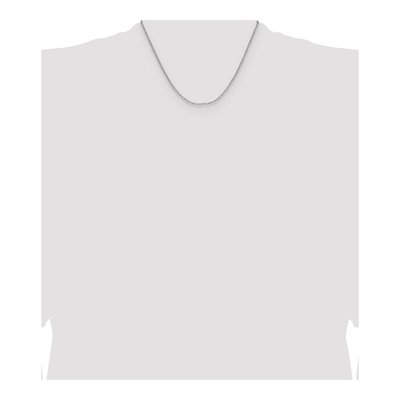 14K White Gold 2.2mm Semi-Solid Beveled Paperclip Chain – view 4