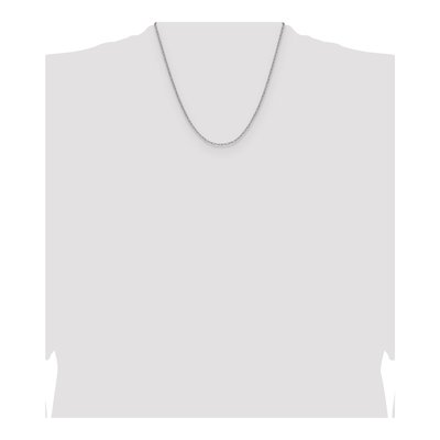 14K White Gold 2.2mm Semi-Solid Beveled Paperclip Chain – view 4
