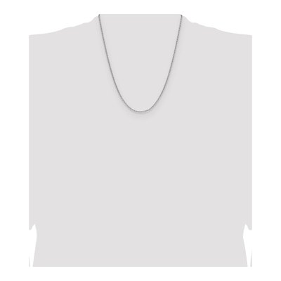 14K White Gold 2.2mm Semi-Solid Beveled Paperclip Chain – view 4