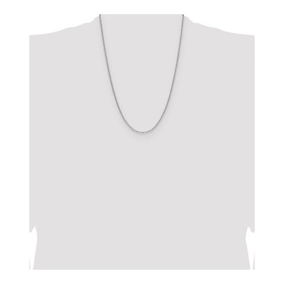 14K White Gold 2.2mm Semi-Solid Beveled Paperclip Chain – view 4
