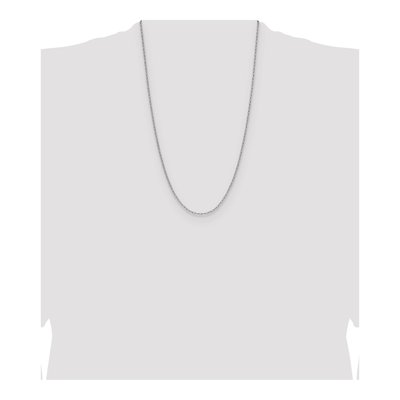 14K White Gold 2.2mm Semi-Solid Beveled Paperclip Chain – view 4