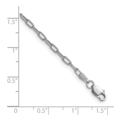 14K White Gold 2.2mm Semi-Solid Beveled Paperclip Chain Bracelet – view 4