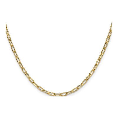 14K Yellow Gold 2.97mm Semi-Solid Beveled Paperclip Chain – view 2