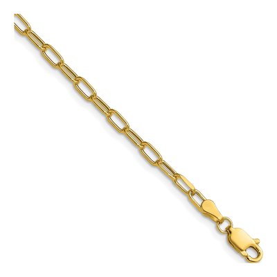 14K Yellow Gold 2.97mm Semi-Solid Beveled Paperclip Chain